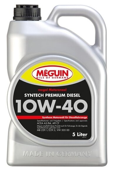 М/м п/синт. Megol Syntech Premium Diesel 10W-40 5л MEGUIN 4637