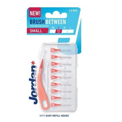 зубные ёршики 0 6мм jordan interdental brushes clinic brush between size m 10 шт Межзубные ершики Jordan Clinic Brush Between 0,5 мм размер S, 10 шт (Из Финляндии)