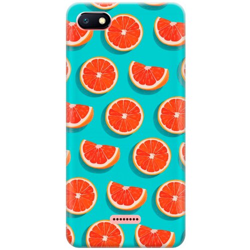 фото Силиконовый чехол на xiaomi redmi 6a / сяоми редми 6а с принтом "грейфруты на голубом" re:pa