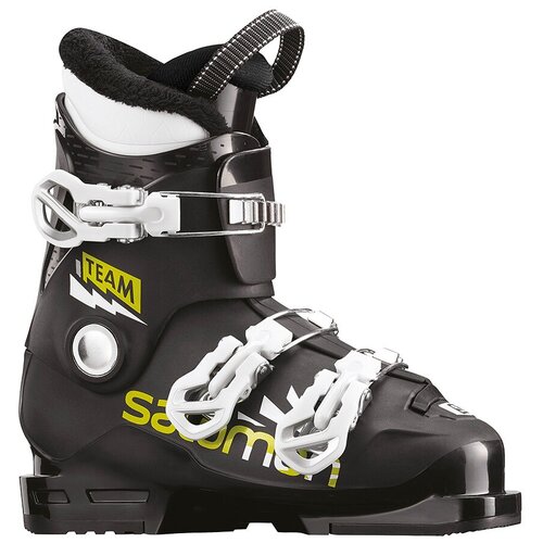 Детские горнолыжные ботинки Salomon Team T3, р.23.5, black/acid green/white