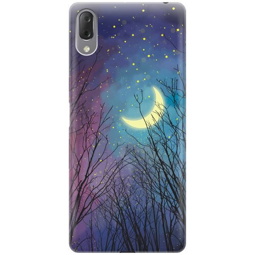 фото Re:pa накладка transparent для sony xperia l3 с принтом "месяц в ветвях"