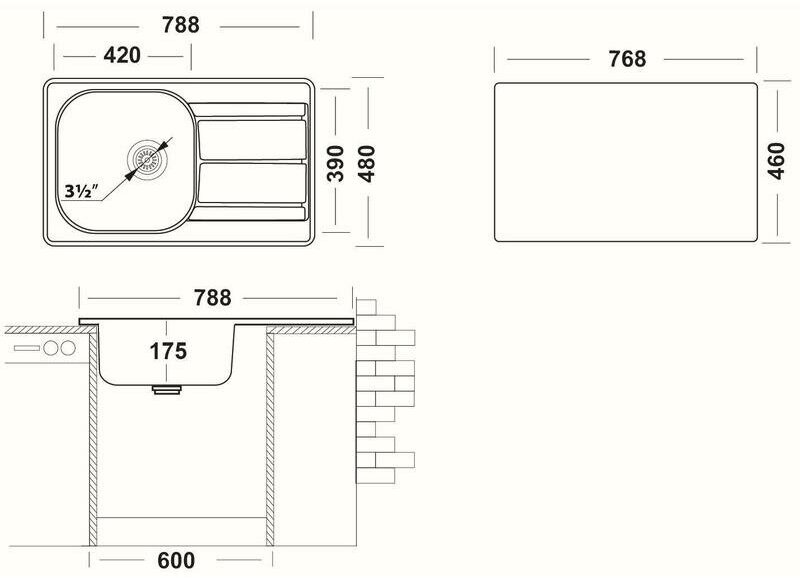 Кухонная мойка Ukinox Спектр SPM788.480 -GT6K 1R - фотография № 3