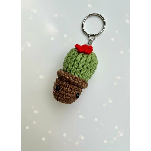 Брелок текстиль, вязаная фактура, зеленый