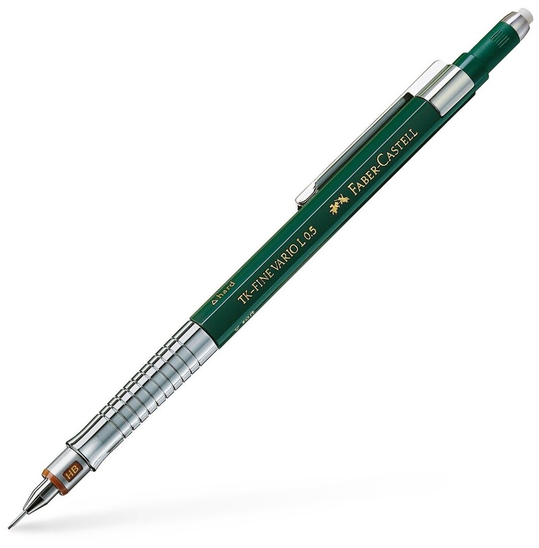 Карандаш механический Faber-Castell TK-Fine Vario L (HB, 0.5мм, с ластиком) (135500)