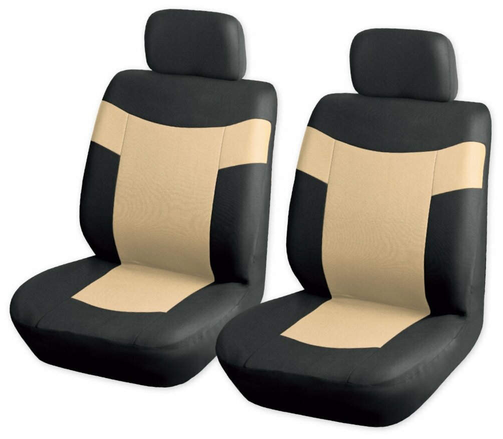 фото Чехлы на передние сиденья (рубашка) с подголовником, черно-бежевый (4 предмета) ARNEZI A0508003
