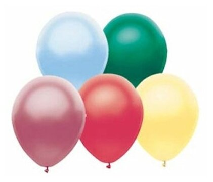 Набор воздушных шаров Веселая затея Металлик, 25 см, 10 штук (1111-0106)