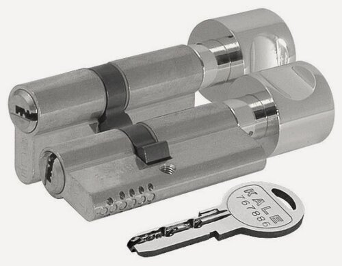 Изображение товара Цилиндровый механизм с вертушкой Kale Kilit 164 OBS SCE/100 (45+10+45) mm никель 5 кл. Блистер