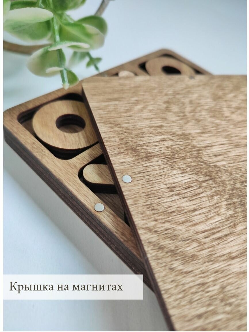 Настольная деревянная игра "Крестики-нолики" — фото 1