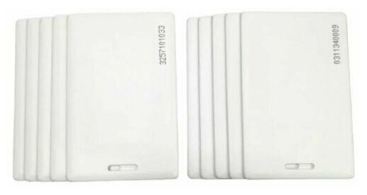 Карта доступа толстая Em-marine (10шт) с прорезью. Частота 125 кГц. Clamshell RFID. Карта с уникальным с кодом (идентификатор) — фото 1