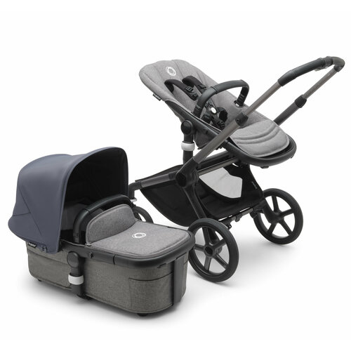 фото Коляска 2 в 1 bugaboo fox 5 graphite/grey melange/stormy blue