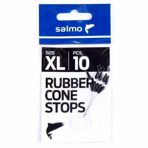 Стопор Salmo RUBBER CONE STOPS, размер XL, 10 шт. стопор для бойлов ridge monkey boilie stops clear прозрачные