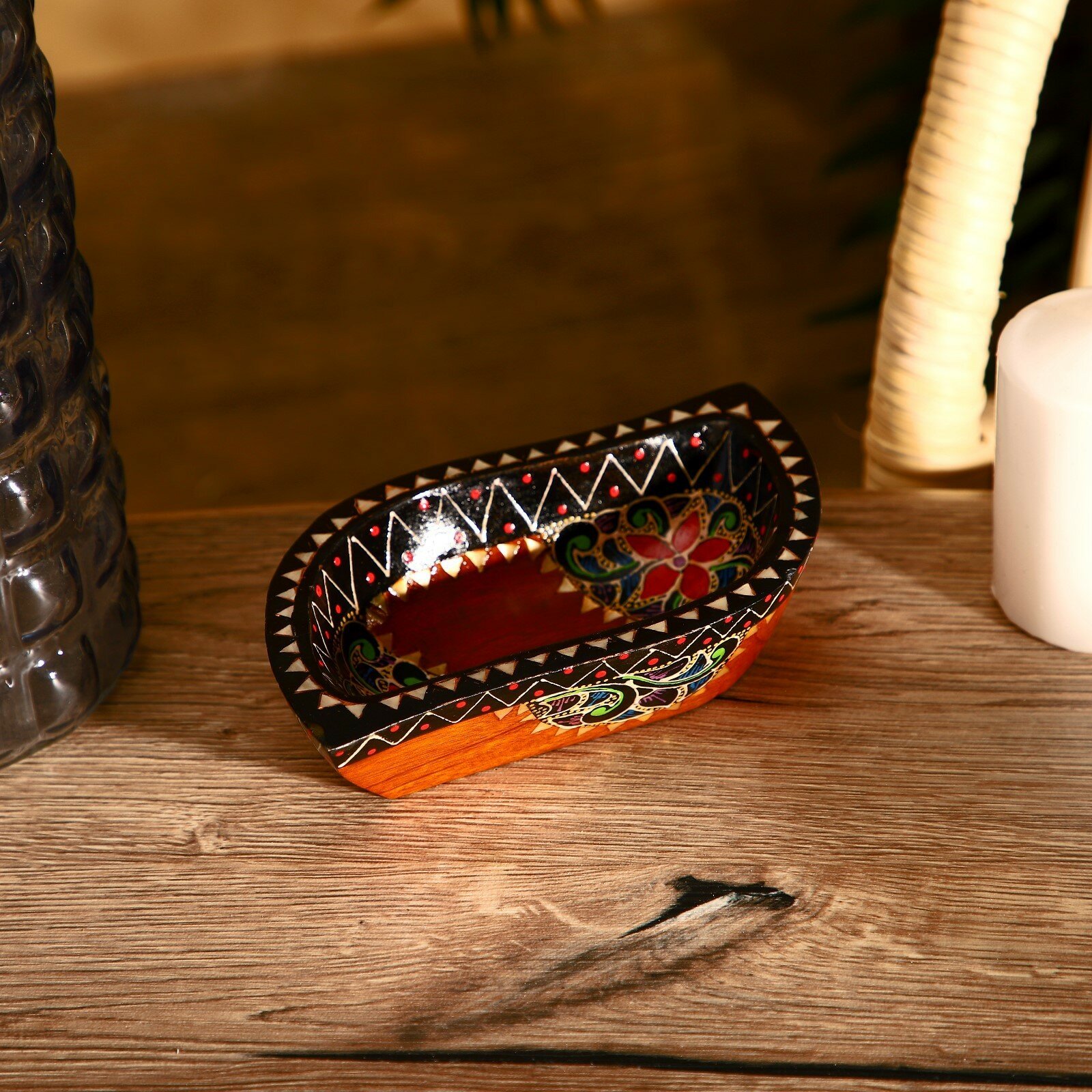 фото Блюдо "Ломбок стайл" дерево 15х10х5 см