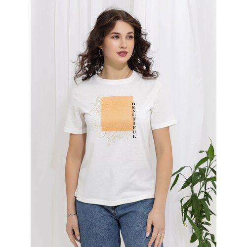 фото Футболка emotion day «beautiful golden», размер 50, белый