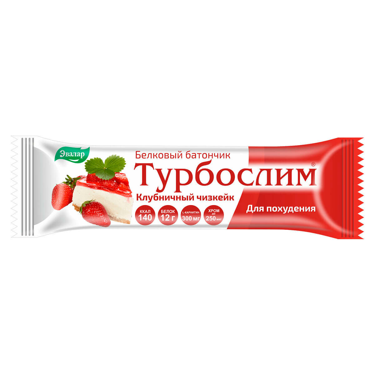 Турбослим батончик белковый Клубничный чизкейк 50г №1 Эвалар - фото №1