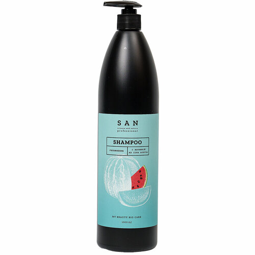 SAN Professional Шампунь увлажняющий с вытяжкой из мякоти и сока арбуза 1000мл 1287₽