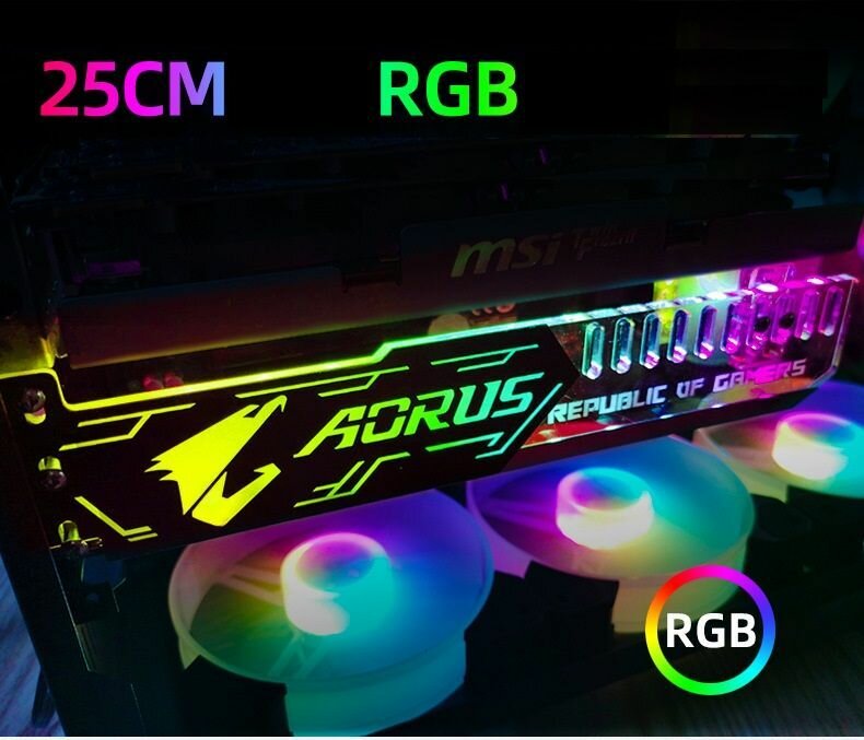 Держатель для видеокарты Aorus с rgb подсветкой Cool Moon — фото 4