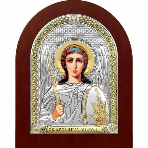 Архангел Михаил серебряная икона. икона именная финифть в багете архангел михаил 74763