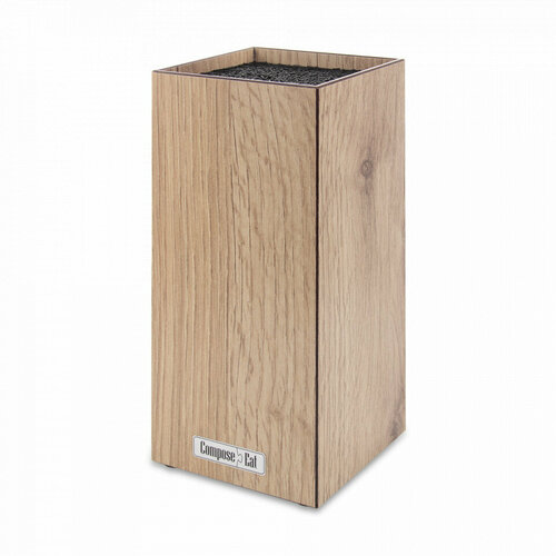 Подставка универсальная для кухонных ножей, 10х10х23 см, дуб натуральный, композитный материал PDN102094OA4 Everyday