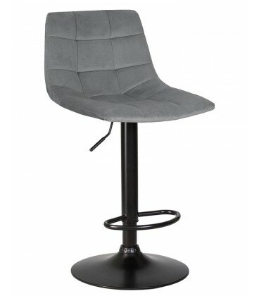 фото Стул барный DOBRIN TAILOR BLACK LM-5017-BlackBase, серый велюр