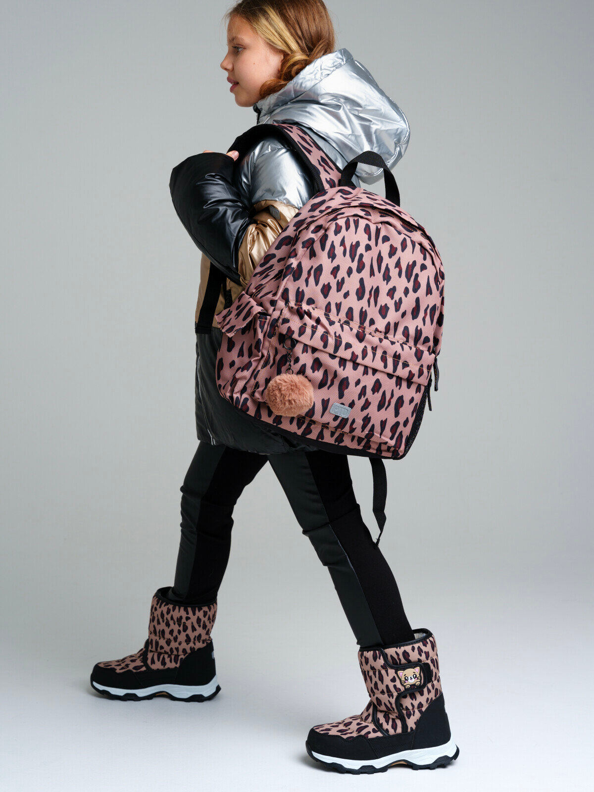 Рюкзак для девочки PlayToday, размер 40*30*15 см, бежевый