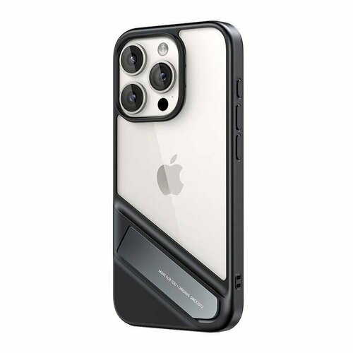 clipcase ugreen lp761 25521 protective case with magnetic stand для iphone 15 6 1 цвет черный прозрачный для apple iphone 15 6 1 черный прозрачный ClipCase UGREEN LP739 (25406) Kickstand Protective Case для iPhone 15 Pro 6.1'. Цвет: черный для Apple iPhone 15 Pro 6.1 черный