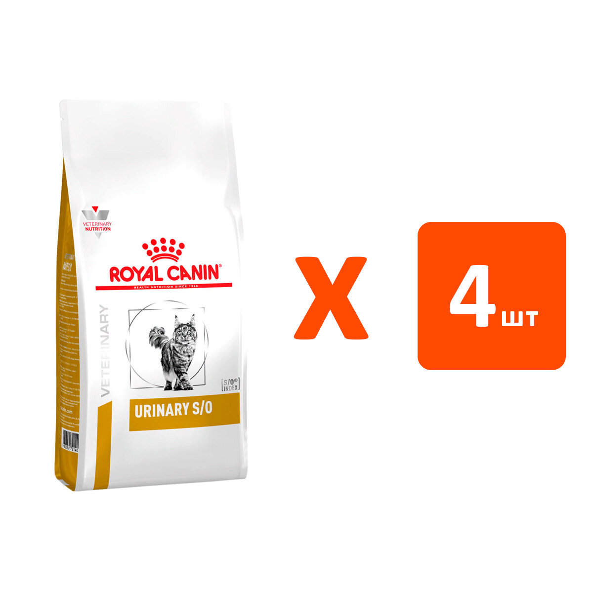 ROYAL CANIN URINARY S/O LP34 для взрослых кошек при мочекаменной болезни (3,5 кг х 4 шт)