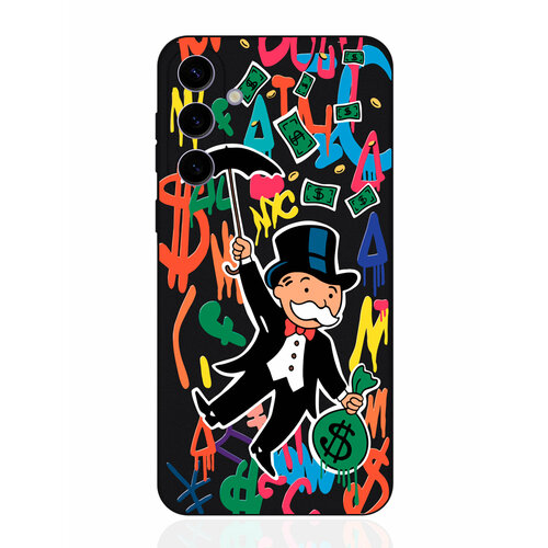 черный силиконовый чехол для samsung galaxy a04 rich uncle pennybags богатенький дядюшка толстосум Чехол для смартфона Samsung S24 Plus черный силиконовый Rich uncle PennyBags/ Богатенький дядюшка толстосум