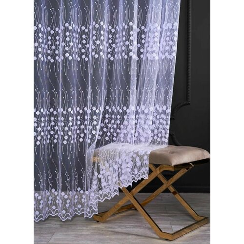 Тюль на ленте белый турецкий