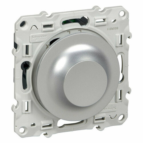 Светорегулятор поворотный Schneider Electric ODACE 600 Вт скрытый монтаж алюминий S53R511 7701₽