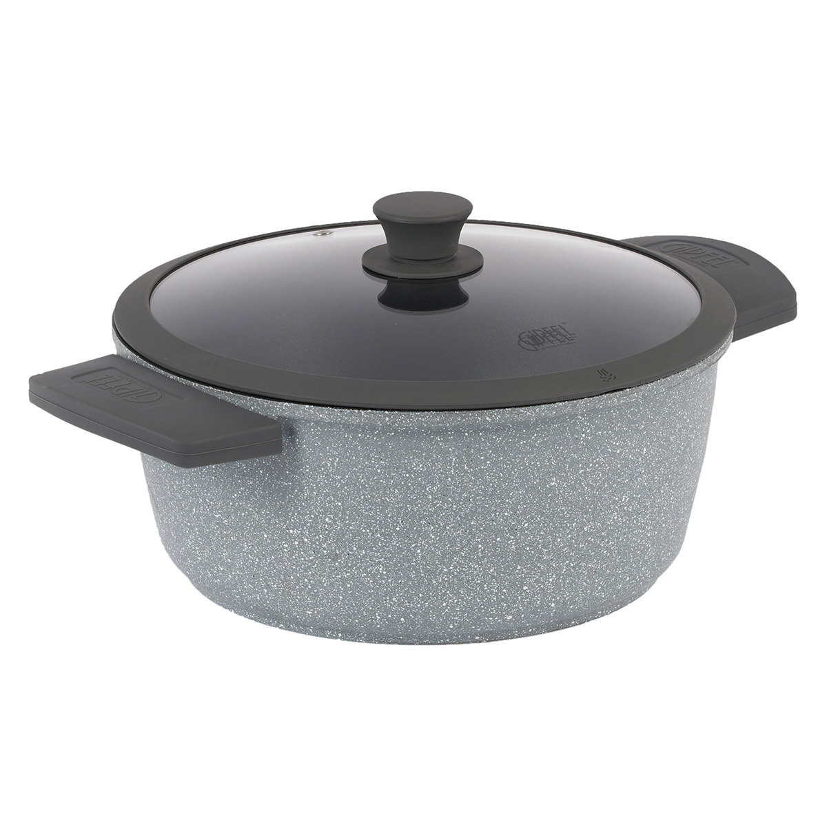 Кастрюля из литого алюминия Gipfel Greyce 0654 28 см/6,5 л серый/черный