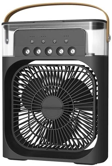 Вентилятор настольный с функцией кондиционера, портативный вентилятор, увлажнитель воздуха с разноцветной подсветкой, охладитель, черный