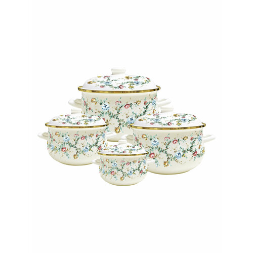 Набор кастрюль VELLEZZA COFFEE MILK VZ-1001CM, 1.5л/3л/5.5л/6.5л