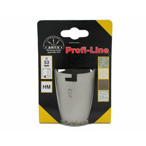 Профессиональное корончатое сверло Artu, 53 мм, без фланца и центровочного сверла, Германия