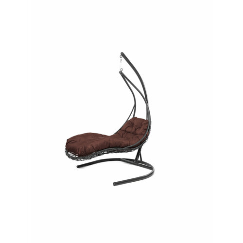 Подвесное кресло M-group лежачее с ротангом серое коричневая подушка подвесное кресло m group капля ротанг серое коричневая подушка
