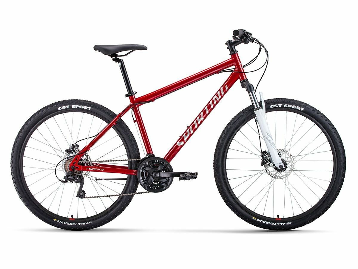 Велосипед горный FORWARD Sporting 3.2 HD 27.5" 19" 24 ск. темно-красный/серебристый RBK22FW27881 2022 г.