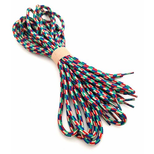 Шнурки круглые 100 см, с сердечником, 3 пары, цвет мультиколор