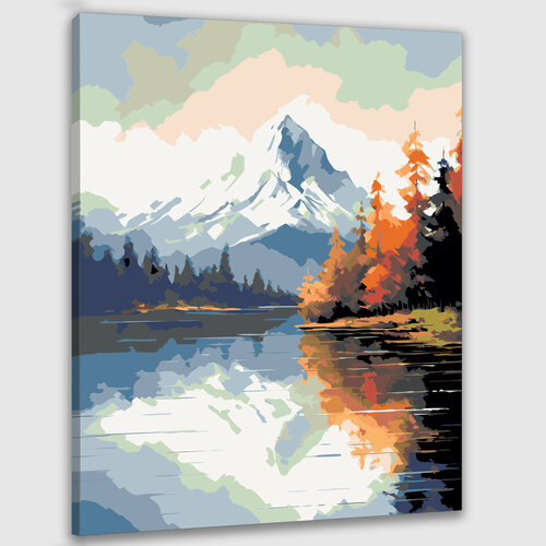 картина по номерам 40х50 см в пленке живописная осень в горах Картина по номерам 50х40 Осень в горах