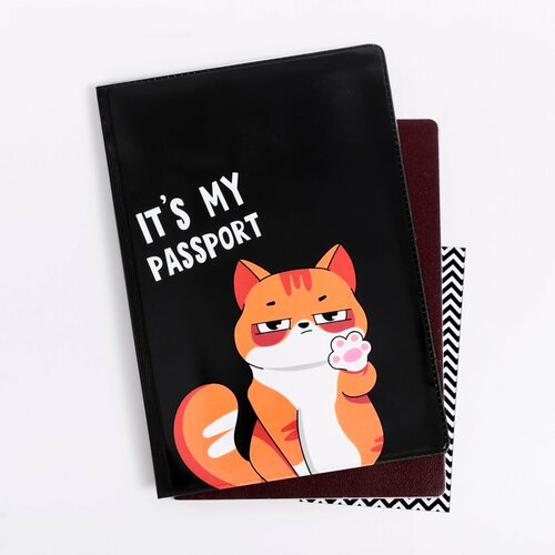 Обложка для паспорта NAZAMOK, белый, черный