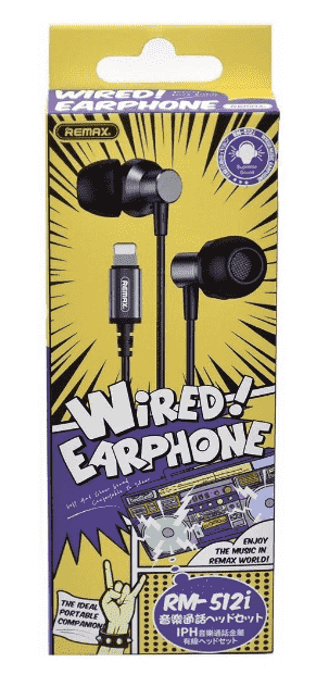 Наушники проводные Remax RM-512i с микрофоном для Iphone (стерео) lightning