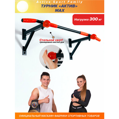 Турник настенный Aktiv Maх черный с красными ручками разборный 1799₽