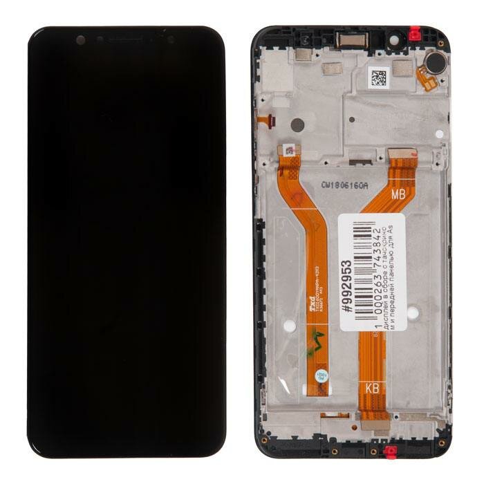 Дисплей в сборе с тачскрином и передней панелью для Asus ZenFone Max Pro M1 ZB602KL, ZB601KL черный