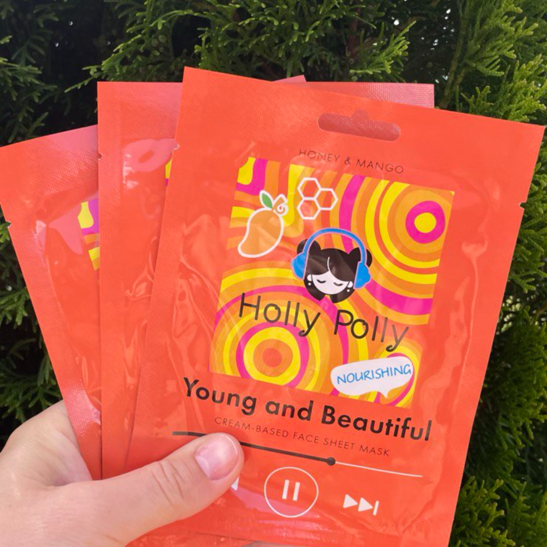 Holly Polly Питающая тканевая маска с медом и манго Young and Beautifu на кремовой основе, 22 г (Holly Polly, ) - фото №5