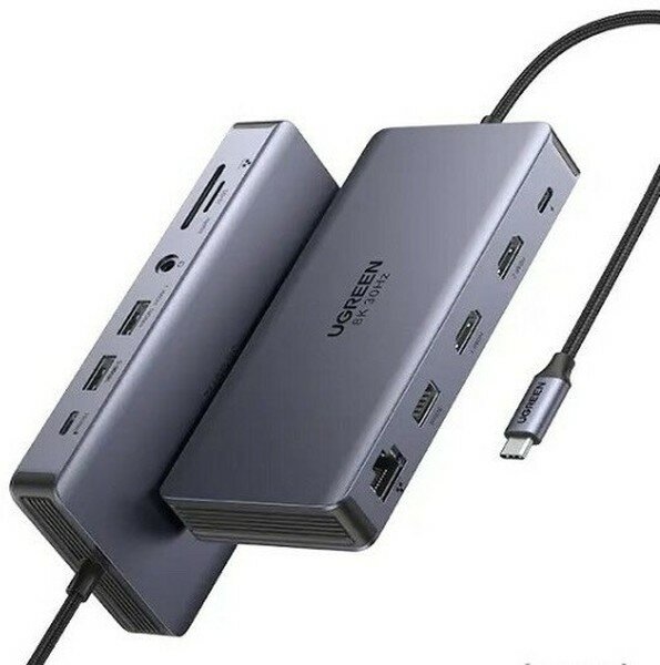 Разветвитель UGREEN 15965_ 11-in-1 USB-C, Hub Dual HDMI, серый - фото №18