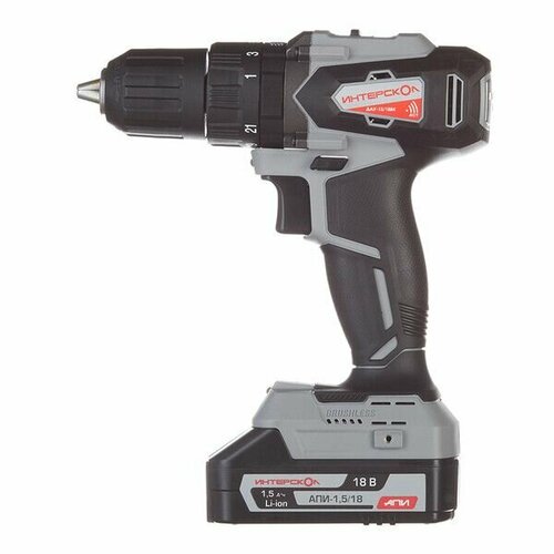 Дрель-шуруповерт аккумуляторная ударная Интерскол ДАУ-1318ВК 5731270 18В 15Ач Li-Ion 2 АКБ иЗУ 30378₽