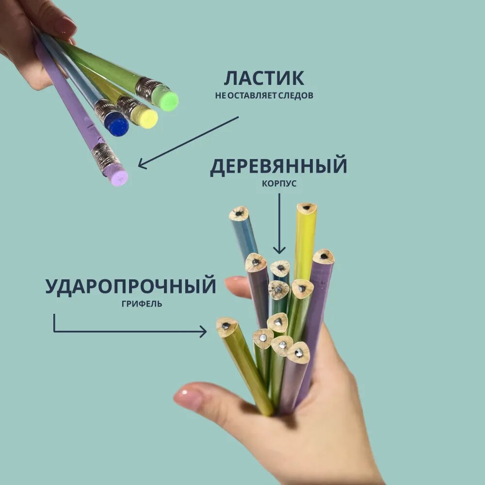 Набор карандашей для рисования 12 штук — фото 1