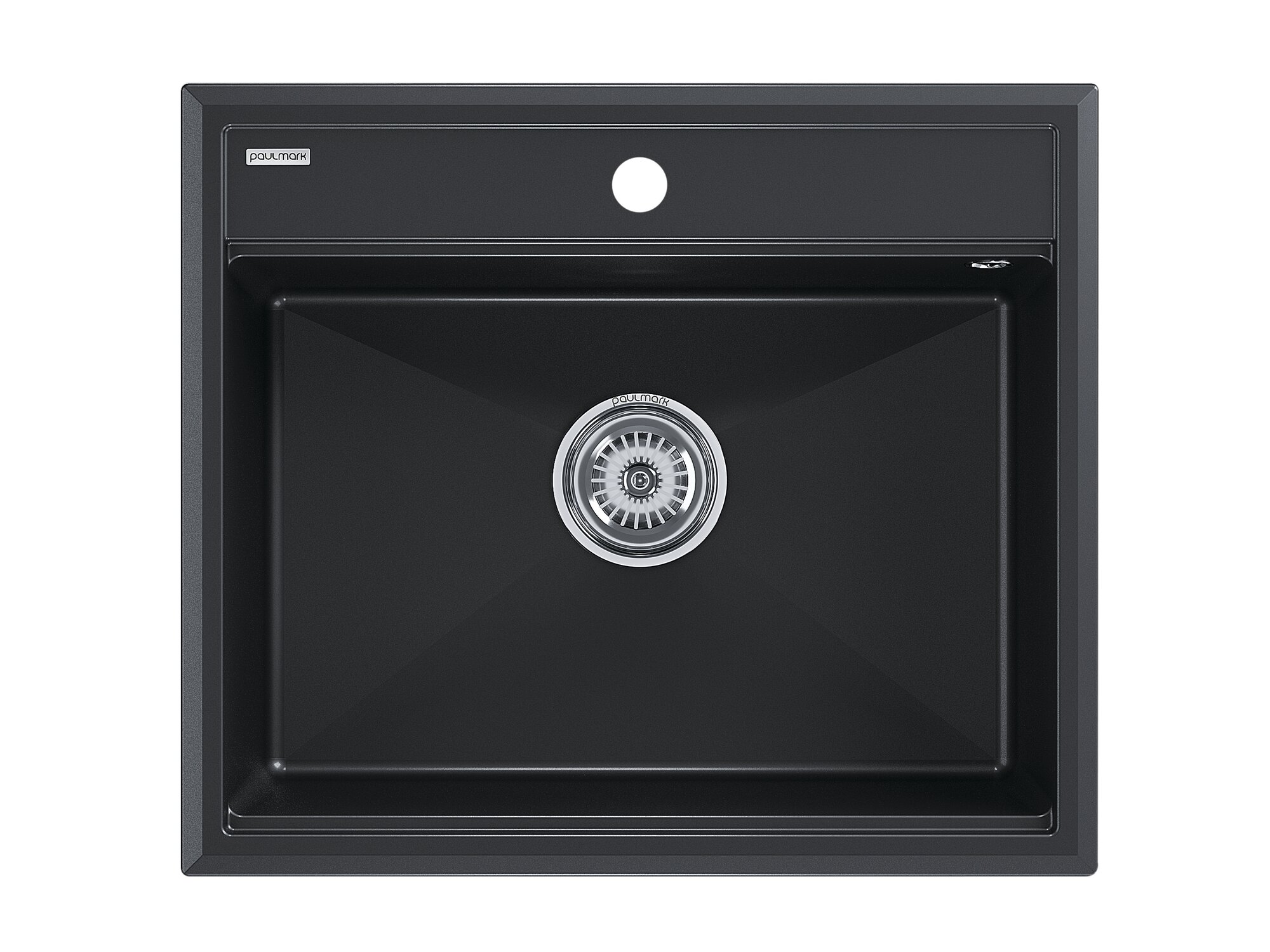 Мойка для кухни Paulmark Stepia, 590х510 мм, IT-GRANIT, цвет черный металлик, PM115951-BLM