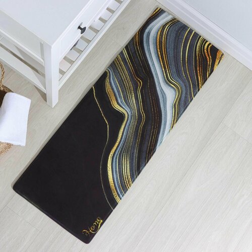 Коврик для ванной Доляна Камень 44x120 см цвет малахитовый 1204₽