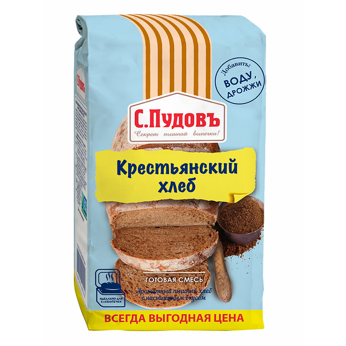 Готовая хлебная смесь Крестьянский хлеб, С. Пудовъ, 0.5 кг