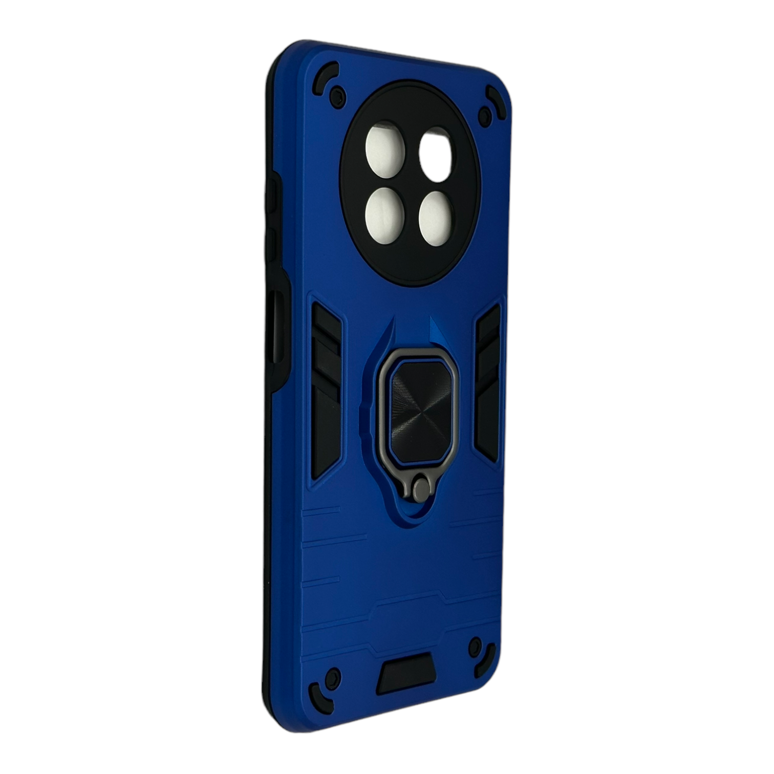 Противоударный чехол на Huawei Nova Y91 (CTG-LX1) (6.95"), синий. Кольцо-держатель и магнитное крепление, яркие пластиковые защитные вставки — фото 1