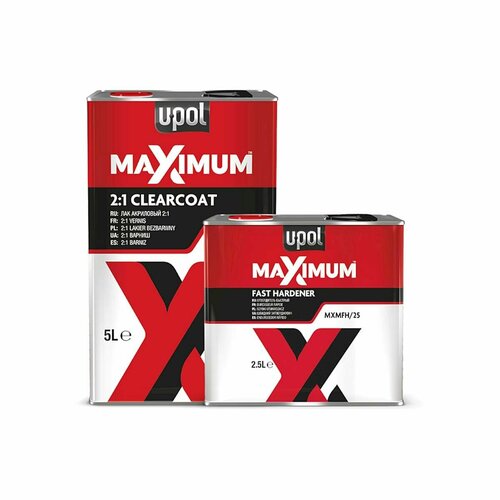 Лак автомобильный U-POL MXMCL5 Maximum 21 HS Clearcoat акриловый 5 л с отвердителем 25 л 12690₽